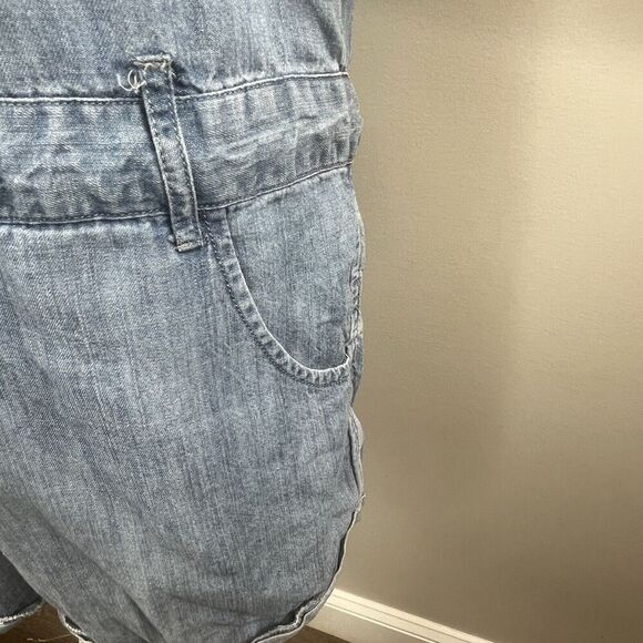 Rails Johnny Indigo Chambray Blue Romper XS Long Sleeve Tencel Linen - Picture 9 of 16